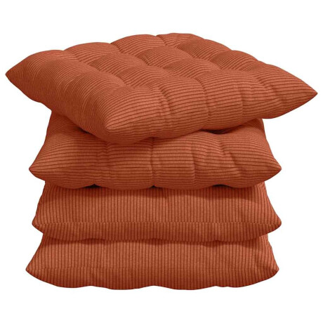 vidaXL Zitkussens 4 pcs Rood-oranje 40 x 40 x 6 cm Katoen Stof afbeelding2 - 1