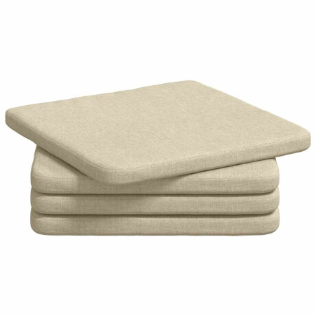 vidaXL Zitkussens 4 pcs Crème 40 x 40 x 3 cm Stof afbeelding2 - 1