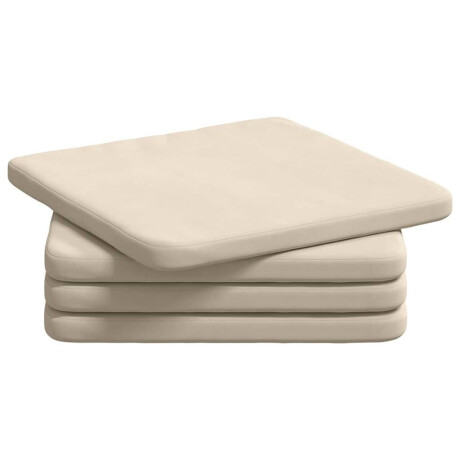 vidaXL Zitkussens 4 pcs Beige 40 x 40 x 3 cm Microvezel Stof afbeelding2 - 1