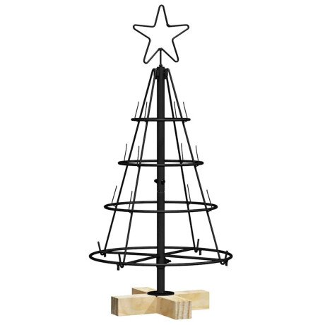vidaXL Kerst Cone Boom met standaard Zwart 60 cm Staal afbeelding2 - 1