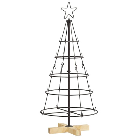 vidaXL Kerst Cone Boom met standaard Zwart 90 cm Staal afbeelding2 - 1