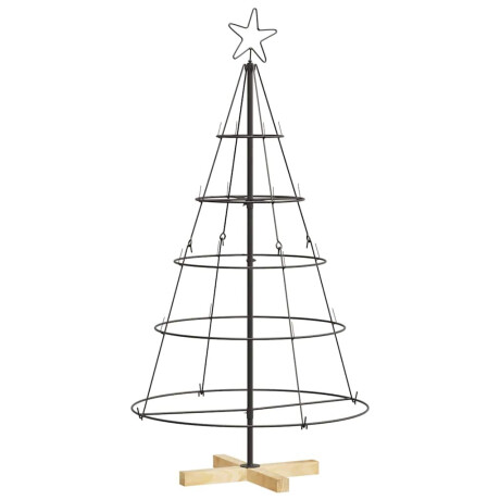 vidaXL Kerst Cone Boom met standaard Zwart 126 cm Staal afbeelding2 - 1