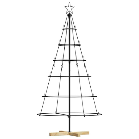 vidaXL Kerst Cone Boom met standaard Zwart 154 cm Staal afbeelding2 - 1