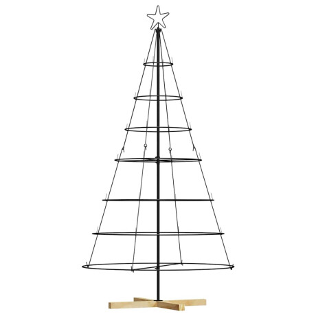 vidaXL Kerst Cone Boom met standaard Zwart 180 cm Staal afbeelding2 - 1