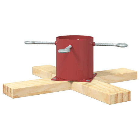 vidaXL Kerstboomstandaard 1.73 Rood 50 x 50 x 16 cm Massief grenenhout afbeelding2 - 1
