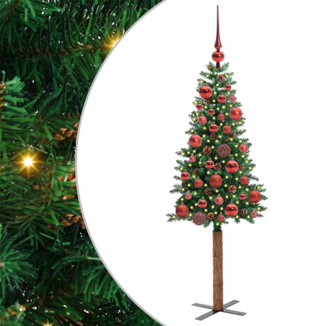 vidaXL Slanke Kerstboom Groen 150 cm PVC en massief dennenhout afbeelding2 - 1