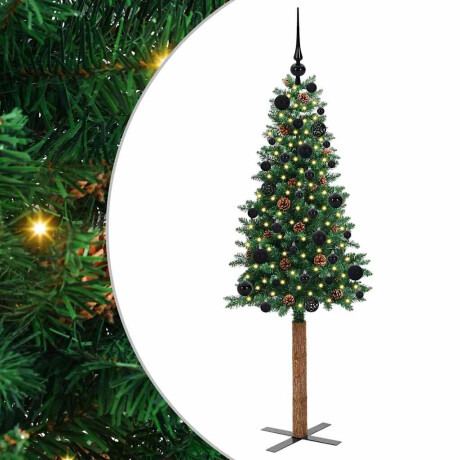 vidaXL Slanke Kerstboom Groen 150 cm PVC en massief dennenhout afbeelding2 - 1