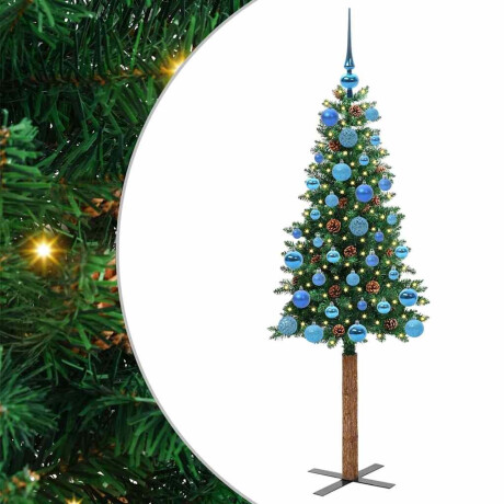 vidaXL Slanke Kerstboom Groen 150 cm PVC en massief dennenhout afbeelding2 - 1
