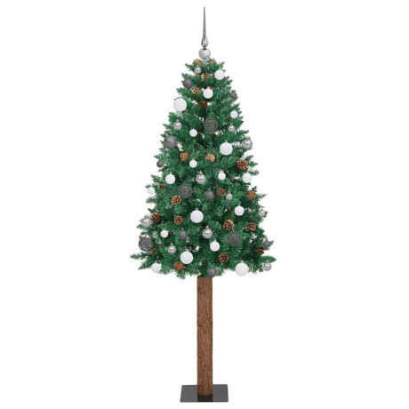 vidaXL Slanke Kerstboom Groen 77 x 77 x 210 cm PVC afbeelding2 - 1