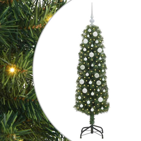 vidaXL Kunstkerstboom Groen 150 cm PVC en Staal en Kunststof afbeelding2 - 1
