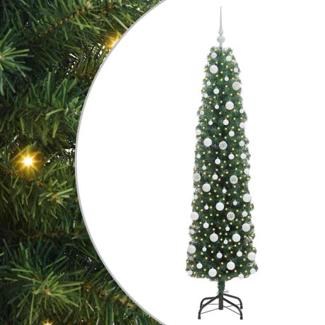 vidaXL Kunstkerstboom Groen 180 cm PVC en Staal en Kunststof afbeelding2 - 1