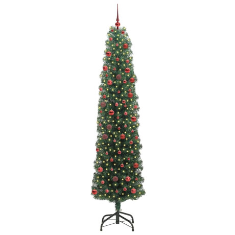 vidaXL Kunstkerstboom Groen 210 cm PVC en Staal en Kunststof afbeelding2 - 1