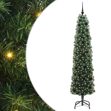 vidaXL Kunstkerstboom Groen 210 cm PVC en Staal en Kunststof afbeelding2 - 1