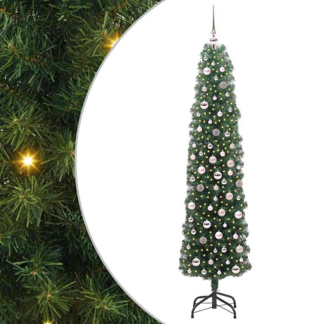 vidaXL Kunstkerstboom Groen 210 cm PVC en Staal en Kunststof afbeelding2 - 1