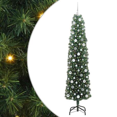 vidaXL Kunstkerstboom Groen 210 cm PVC en Staal en Kunststof afbeelding2 - 1