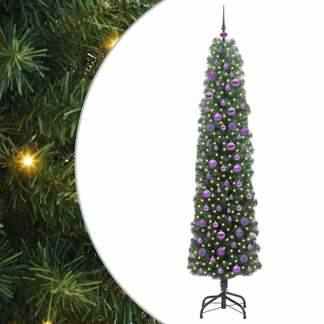 vidaXL Kunstkerstboom Groen 210 cm PVC en Staal en Kunststof afbeelding2 - 1
