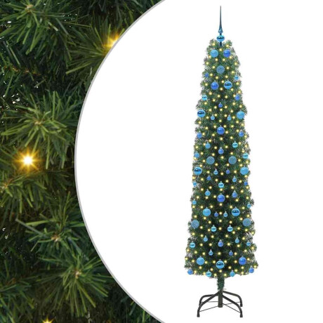 vidaXL Kunstkerstboom Groen 210 cm PVC en Staal en Kunststof afbeelding2 - 1