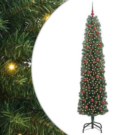vidaXL Kunstkerstboom Groen 240 cm PVC en Staal en Kunststof afbeelding2 - 1