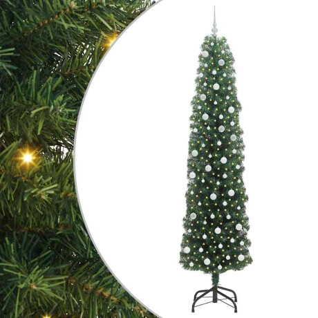 vidaXL Kunstkerstboom Groen 240 cm PVC en Staal en Kunststof afbeelding2 - 1