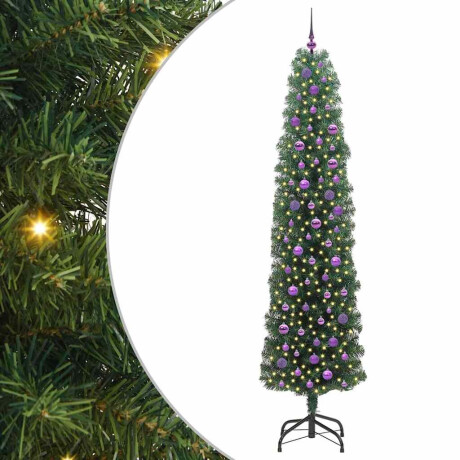 vidaXL Kunstkerstboom Groen 240 cm PVC en Staal en Kunststof afbeelding2 - 1