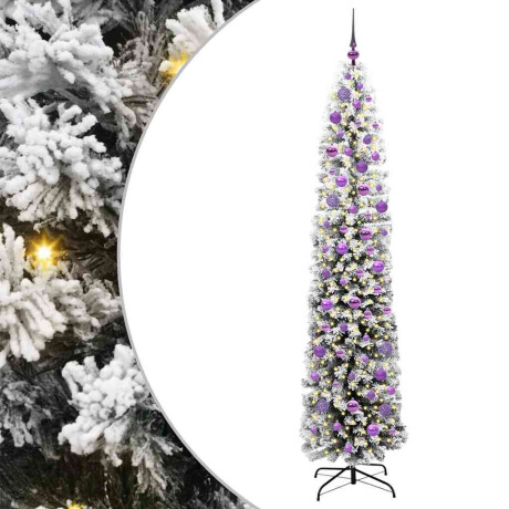 vidaXL Kunstkerstboom Groen 210 cm PVC en Staal en Kunststof afbeelding2 - 1