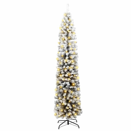 vidaXL Slanke Kerstboom Groen 61 x 61 x 240 cm Kunststof en metaal afbeelding2 - 1