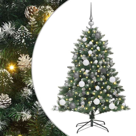 vidaXL Kunstkerstboom met LED -striplichten Groen 120cm PVC afbeelding2 - 1