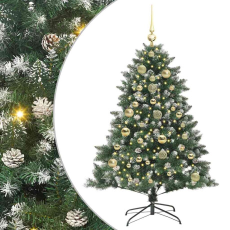 vidaXL Kunstkerstboom Groen 105 x 105 x 150 cm PVC en Plastic en Staal afbeelding2 - 1