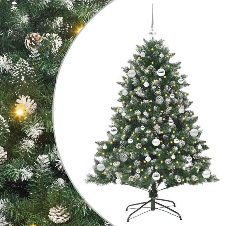 vidaXL Kunstkerstboom Groen 105 x 105 x 150 cm PVC en Plastic en Staal afbeelding2 - 1