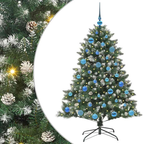 vidaXL Kunstkerstboom Groen 105 x 105 x 150 cm PVC en Plastic en Staal afbeelding2 - 1