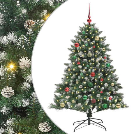vidaXL Kunstkerstboom Groen 105 x 105 x 150 cm PVC en Plastic en Staal afbeelding2 - 1