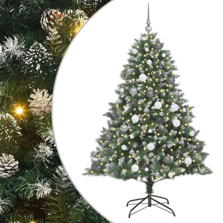vidaXL Kunstkerstboom met LED -striplichten Groen 180cm PVC afbeelding2 - 1