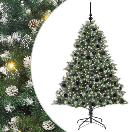 vidaXL Kunstkerstboom Groen 126 x 126 x 180 cm PVC en Plastic en Staal afbeelding2 - 1