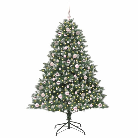 vidaXL Kunstkerstboom Groen 126 x 126 x 180 cm PVC en Plastic en Staal afbeelding2 - 1