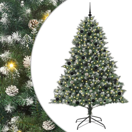 vidaXL Kunstkerstboom Groen 140 x 140 x 210 cm PVC en Plastic en Staal afbeelding2 - 1