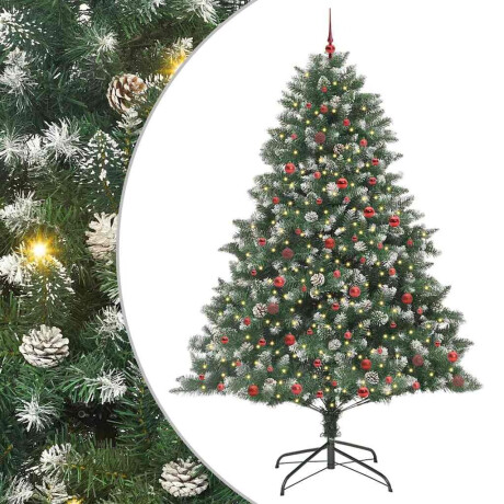 vidaXL Kunstkerstboom Groen 160 x 160 x 240 cm PVC en Plastic en Staal afbeelding2 - 1