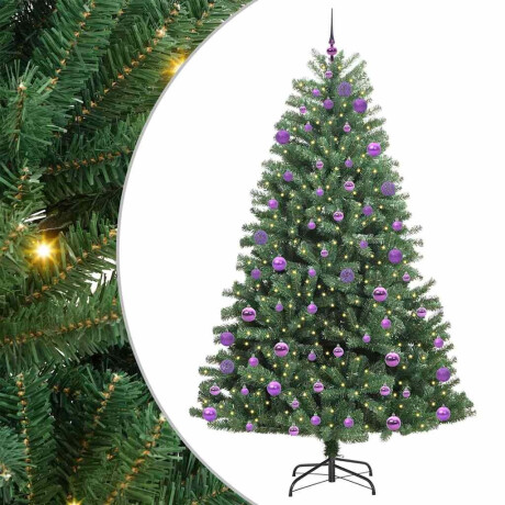 vidaXL Kunstmatige Inklapbare Kerstboom Groen 240 cm PVC en Metaal afbeelding2 - 1