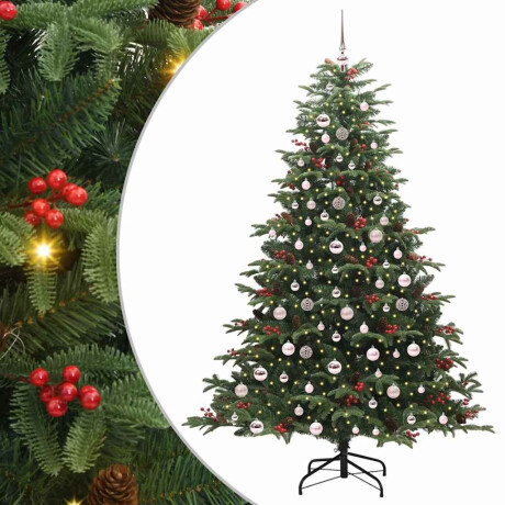 vidaXL Kunstkerstboom Groen 210 cm PVC en Metaal en Plastic afbeelding2 - 1