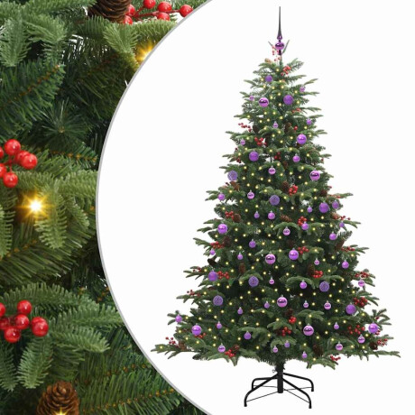 vidaXL Kunstkerstboom Groen 210 cm PVC en Metaal en Plastic afbeelding2 - 1