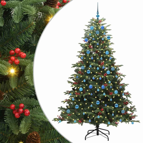 vidaXL Kunstkerstboom Groen 210 cm PVC en Metaal en Plastic afbeelding2 - 1