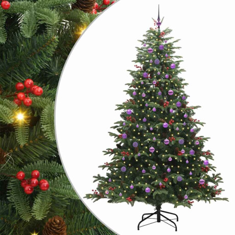 vidaXL Kunstkerstboom Groen 240 cm PVC en Metaal en Plastic afbeelding2 - 1