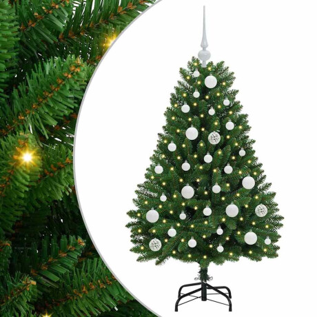 vidaXL Kunstkerstboom met LED -striplichten Groen 120 cm PVC en Metaal afbeelding2 - 1