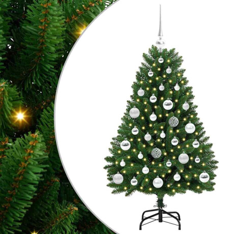 vidaXL Kunstkerstboom met LED -striplichten Groen 120 cm PVC en Metaal afbeelding2 - 1