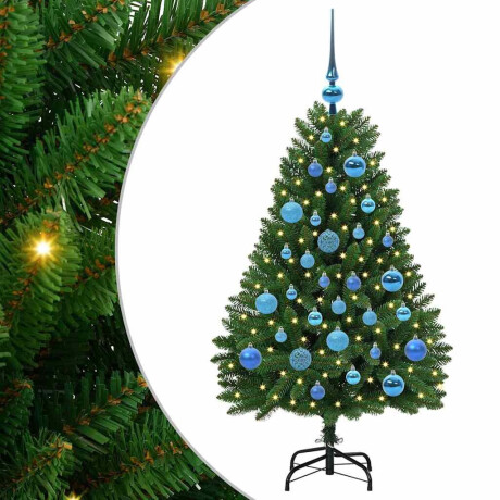 vidaXL Kunstkerstboom met LED -striplichten Groen 120 cm PVC en Metaal afbeelding2 - 1