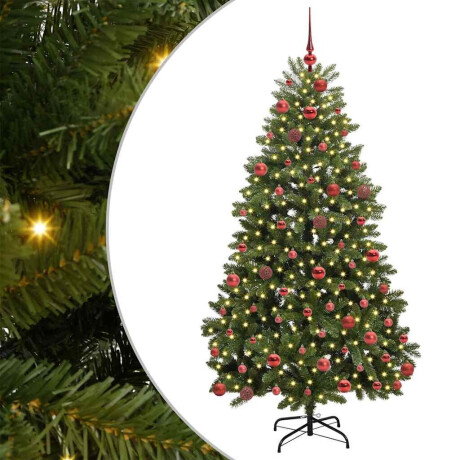vidaXL Kunstkerstboom met LED -striplichten Groen 180 cm PVC en Metaal afbeelding2 - 1