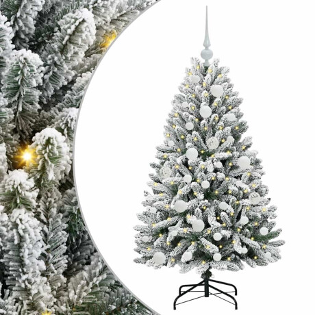 vidaXL Kunstkerstboom Groen en Wit 120 cm PVC en Metaal afbeelding2 - 1