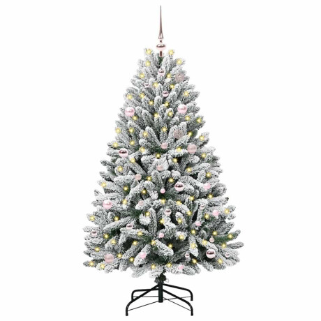 vidaXL Kunstkerstboom Groen en Wit 150 cm PVC en Metaal afbeelding2 - 1