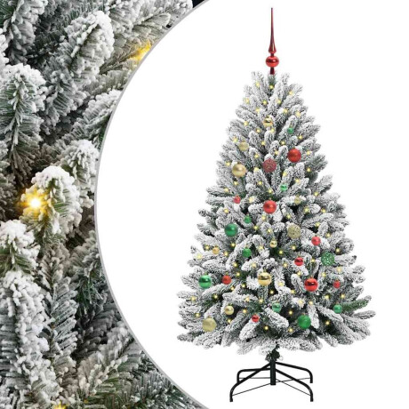 vidaXL Kunstkerstboom Groen en Wit 150 cm PVC en Metaal afbeelding2 - 1