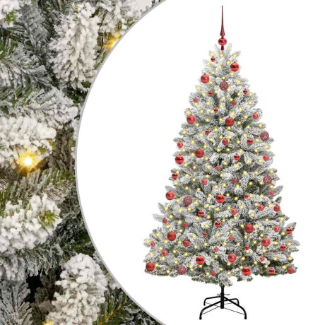 vidaXL Kunstkerstboom Groen en Wit 180 cm PVC en Metaal afbeelding2 - 1