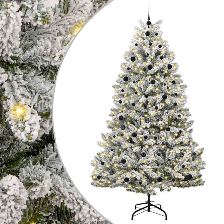 vidaXL Kunstkerstboom Groen en Wit 240 cm PVC en Metaal afbeelding2 - 1